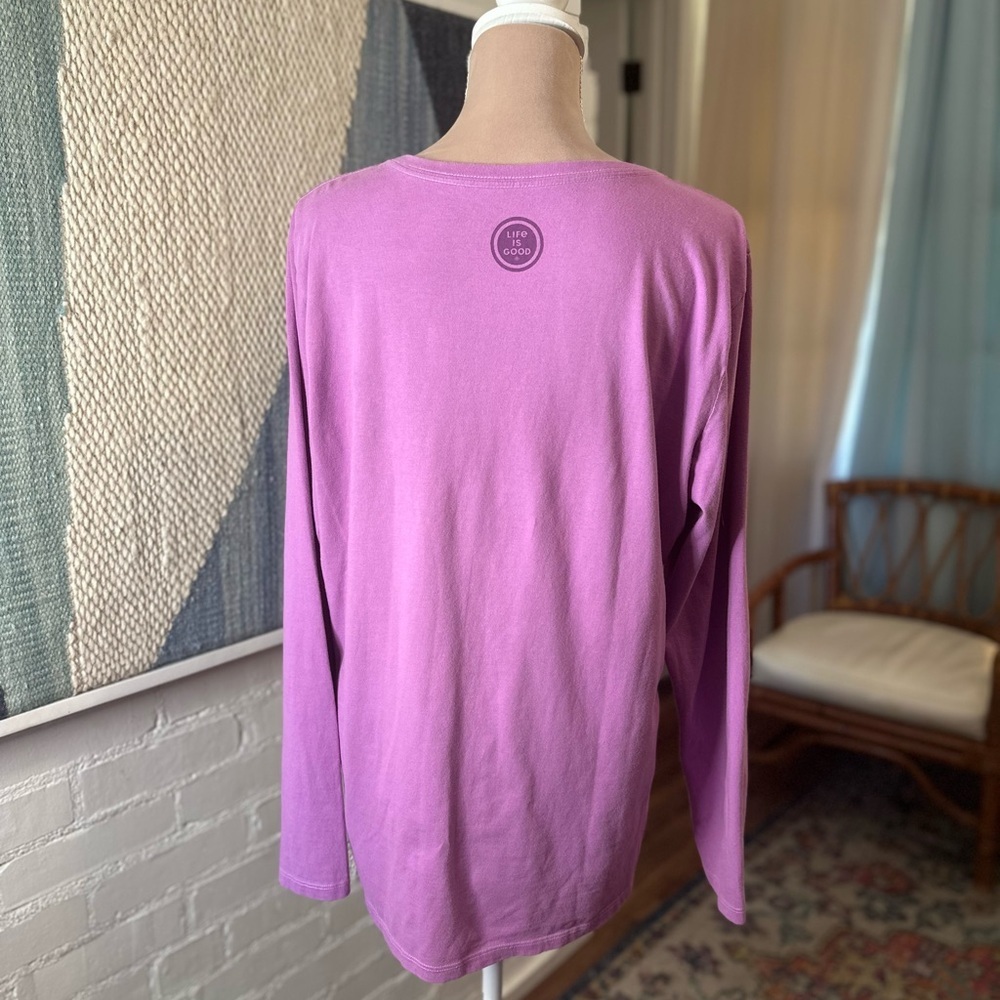 Life is Good Purple Peace Christmas Lights T-Shirt - Picture 8 of 11